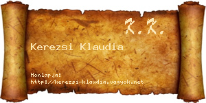 Kerezsi Klaudia névjegykártya